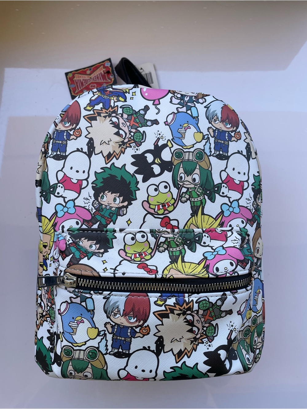 Hello Kitty White Mini Character Print Backpack